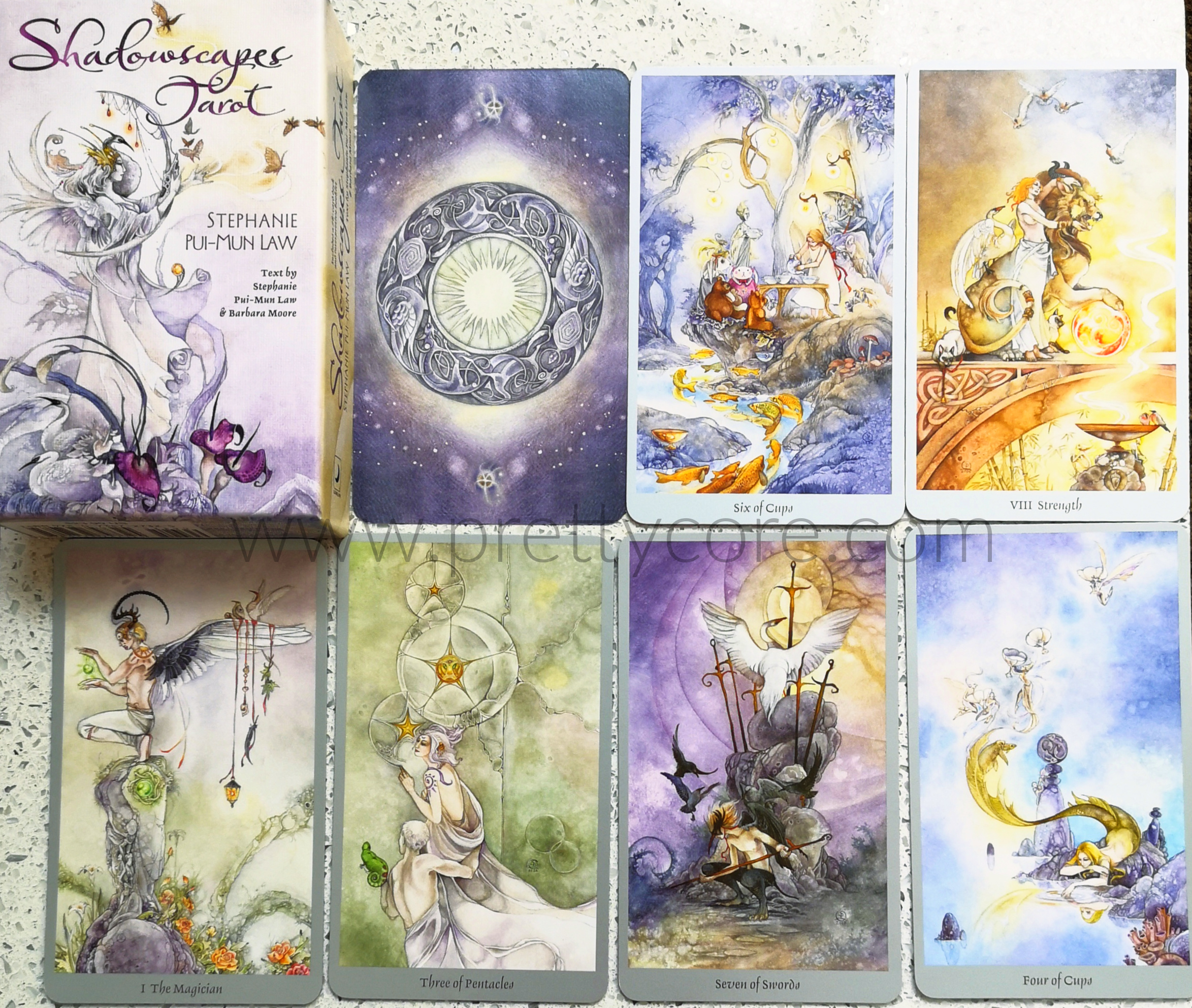 The Shadowscapes Tarot Review - Showing the packaging and several of the cards